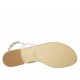 Sandalo infradito da donna in pelle bianca e laminata argento tacco 1 - Misure disponibili: 33, 43, 44