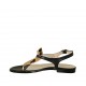 Sandalo infradito da donna in pelle nera e maculato tacco 1 - Misure disponibili: 33, 42, 43, 45