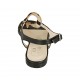 Woman's thong sandal in black and spotted leather heel 1 - Available sizes:  33, 42, 43, 45