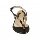 Woman's thong sandal in black and spotted leather heel 1 - Available sizes:  33, 42, 43, 45