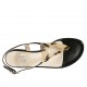 Sandale entredoigt en cuir noir et tacheté pour femmes talon 1 - Pointures disponibles:  33, 42, 43, 45