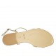 Sandale pour femmes avec boucle en cuir lamé platine talon 1 - Pointures disponibles:  33, 34, 43, 44