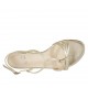 Sandale pour femmes avec boucle en cuir lamé platine talon 1 - Pointures disponibles:  33, 34, 43, 44