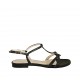 Sandale pour femmes en cuir noir avec boucle talon 1 - Pointures disponibles:  33, 42, 43, 44