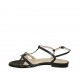 Sandalia para mujer en piel negra con hebilla tacon 1 - Tallas disponibles:  33, 42, 43, 44