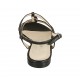 Sandalia para mujer en piel negra con hebilla tacon 1 - Tallas disponibles:  33, 42, 43, 44
