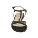 Sandalia para mujer en piel negra con hebilla tacon 1 - Tallas disponibles:  33, 42, 43, 44