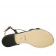 Sandale pour femmes en cuir noir avec boucle talon 1 - Pointures disponibles:  33, 42, 43, 44