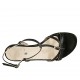 Sandalia para mujer en piel negra con hebilla tacon 1 - Tallas disponibles:  33, 42, 43, 44