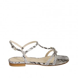 Sandale pour femmes en cuir imprimé multicouleur avec boucle talon 1 - Pointures disponibles:  42, 43