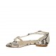 Zapato abierto para mujer con hebillas ajustables en piel imprimida blanca y negra tacon 1 - Tallas disponibles:  43, 44, 45