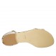 Zapato abierto para mujer con hebillas ajustables en piel imprimida blanca y negra tacon 1 - Tallas disponibles:  43, 44, 45