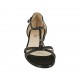 Scarpa aperta da donna con fibbie regolabili in pelle nera tacco 1 - Misure disponibili: 33, 42, 43, 44