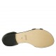Scarpa aperta da donna con fibbie regolabili in pelle nera tacco 1 - Misure disponibili: 33, 42, 43, 44