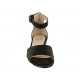 Scarpa aperta da donna con cinturino alla caviglia in pelle stampata nera tacco 1 - Misure disponibili: 33, 42, 43, 44