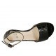 Scarpa aperta da donna con cinturino alla caviglia in pelle stampata nera tacco 1 - Misure disponibili: 33, 34, 42, 43, 44