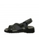 Sandale pour femmes avec fermetures velcro en daim et cuir verni noir talon compensé 3 - Pointures disponibles:  33, 34, 43, 44