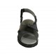 Sandalia para mujer con cierres de velcro en gamuza y charol negro cuña 3 - Tallas disponibles:  33, 34, 43, 44