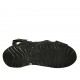 Woman's sandal with velcro straps in black suede and patent leather wedge heel 3 - Available sizes:  33, 34, 43, 44