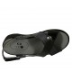 Sandalia para mujer con cierres de velcro en gamuza y charol negro cuña 3 - Tallas disponibles:  33, 34, 43, 44
