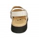 Sandalo da donna con chiusure velcro in camoscio e camoscio stampato beige zeppa 3 - Misure disponibili: 33, 42, 43, 45