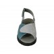 Sandalo da donna con chiusure velcro in pelle azzurra e pelle stampata avio zeppa 3 - Misure disponibili: 33, 34, 42, 43, 45