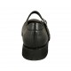 Chaussure avec courroie et semelle amovible pour femmes en cuir noir talon compensé 3 - Pointures disponibles:  33, 34, 43, 44, 45