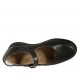 Scarpa da donna in pelle nera con cinturino e plantare estraibile zeppa 3 - Misure disponibili: 33, 34, 42, 43, 44, 45