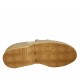 Chaussure pour femmes avec fermeture velcro en daim perforé beige et cuir taupe talon compensé 3 - Pointures disponibles:  34, 42, 43, 45