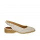Slingback für Damen aus beigefarbenem Leder Absatz 3 - Verfügbare Größen:  34, 42, 45