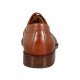 Zapato derby con cordones y puntera para hombres en piel de color cuero - Tallas disponibles:  36, 37, 38, 46, 47, 48, 49, 50