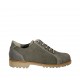 Zapato para hombre con cordones y plantilla extraible en piel nubuk y gamuza perforada gris - Tallas disponibles:  37, 38, 46, 47, 48, 49, 50