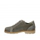 Zapato para hombre con cordones y plantilla extraible en piel nubuk y gamuza perforada gris - Tallas disponibles:  37, 38, 46, 47, 48, 49, 50