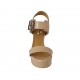 Sandalo da donna in pelle color cipria con fibbia, plateau e tacco 9 - Misure disponibili: 32, 42, 43, 44, 46