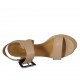 Woman's sandal in nude leather with buckle, platform and heel 9 - Available sizes:  32, 42, 43, 44, 46