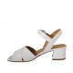 Sandalo da donna con cinturino in pelle bianca tacco 4 - Misure disponibili: 32, 43, 44, 45, 46