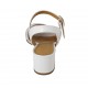 Sandalia para mujer con cinturon en piel blanca tacon 4 - Tallas disponibles:  32, 43, 44, 45, 46