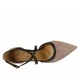 Zapato abierto con cinturon y elastico para mujer en gamuza rosa y piel negra tacon 8 - Tallas disponibles:  33, 34, 42, 43, 44, 45, 46