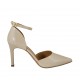 Woman's open shoe with strap in nude patent leather heel 8 - Available sizes:  42, 43, 44, 45, 46