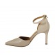 Scarpa aperta da donna in vernice nude con cinturino tacco 8 - Misure disponibili: 42, 43, 44, 45, 46