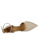 Zapato abierto para mujer en charol color desnudo con cinturon tacon 8 - Tallas disponibles:  42, 43, 44, 45, 46
