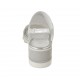 Sandale pour femmes avec elastiques en daim blanc imprimé argent talon compensé 5 - Pointures disponibles:  32, 34, 42, 43, 45