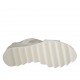 Sandalia para mujer con elasticos en gamuza blanca estampada plateada cuña 5 - Tallas disponibles:  32, 34, 42, 43, 45