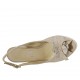 Woman's sandal with bow in beige and white printed suede wedge heel 6 - Available sizes:  42, 43, 44, 45
