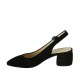 Zapato destalonado para mujer en gamuza negra tacon 5 - Tallas disponibles:  45
