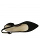 Zapato destalonado para mujer en gamuza negra tacon 5 - Tallas disponibles:  45