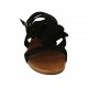 Sandalo da donna con cinturino e fiore in camoscio nero tacco 1 - Misure disponibili: 42, 43, 46