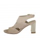 Sandalo da donna in camoscio e camoscio stampato glitterato rosa cipria tacco 7 - Misure disponibili: 34, 42, 43, 44