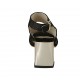 Woman's sandal in black suede and glittered printed suede heel 7 - Available sizes:  32, 33, 34, 42, 43, 46