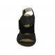 Sandalo da donna in camoscio e camoscio stampato glitterato nero tacco 7 - Misure disponibili: 32, 33, 34, 42, 43, 46